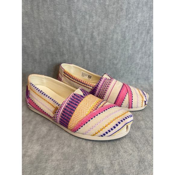 TOMS Wear Good Multi Color Alpargata Woven SlipOn Espadrille Casual Shoes US 6.5 - Picture 5 of 9